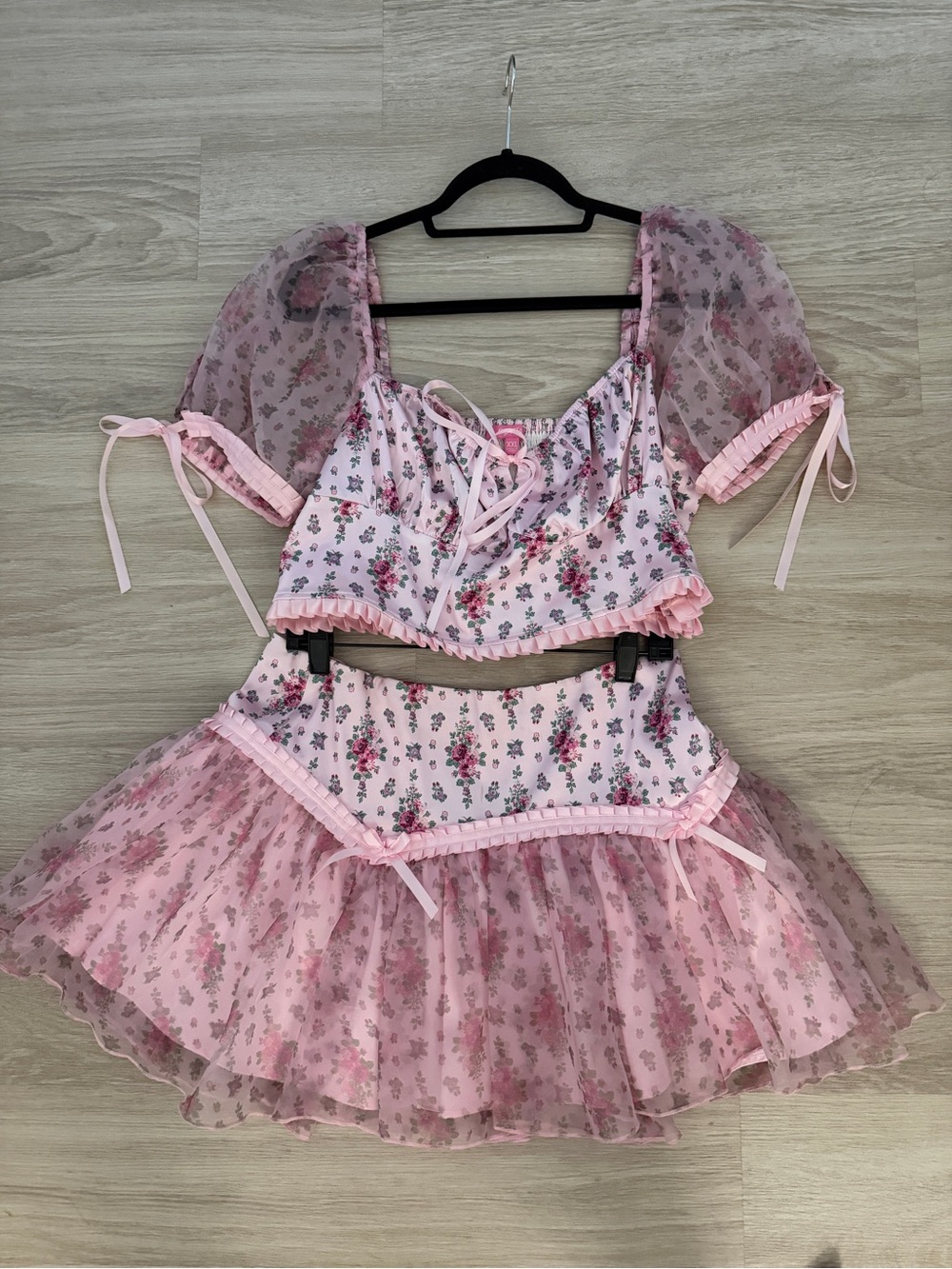 Sugar Thrillz Pink Floral Ruffle Dress